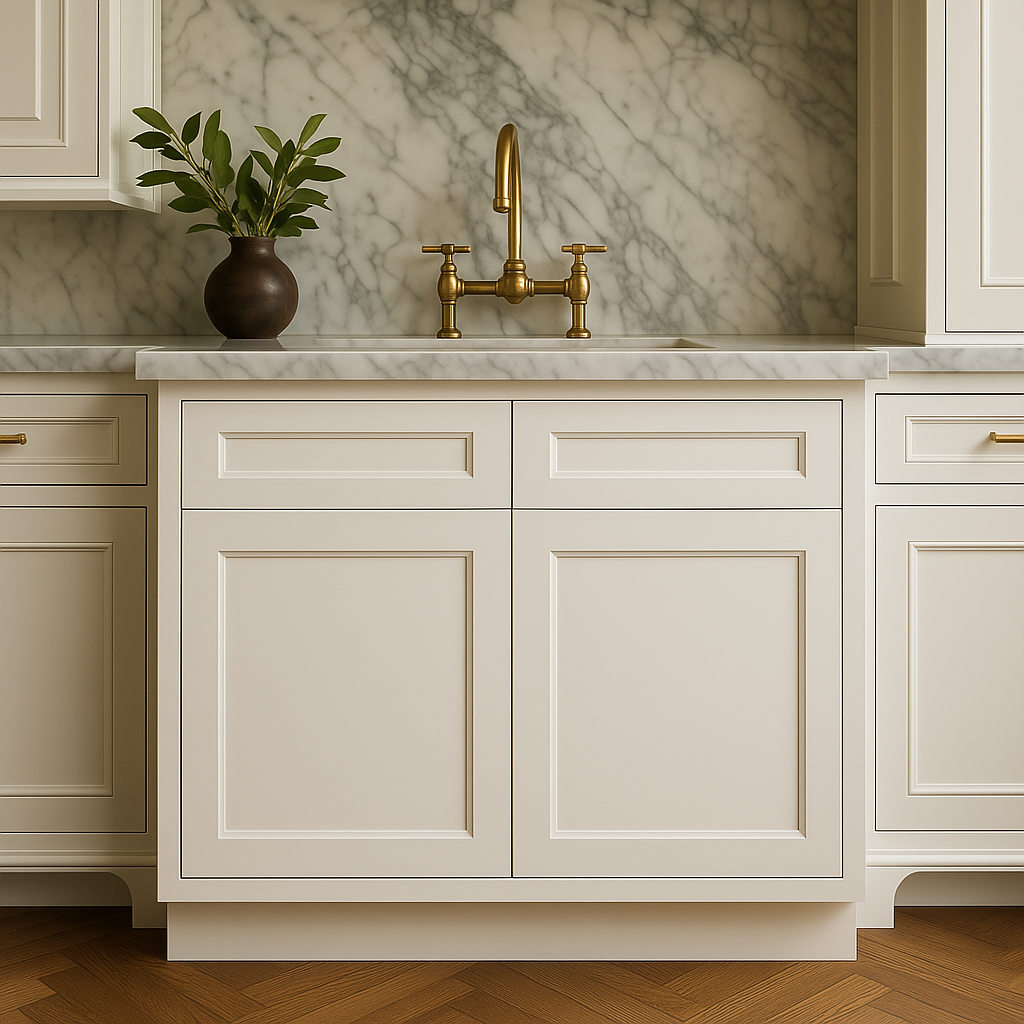 HOMEIBRO White Shaker Style Sink Base Cabinet - 30 in. x 34.5 in. x 24 in.