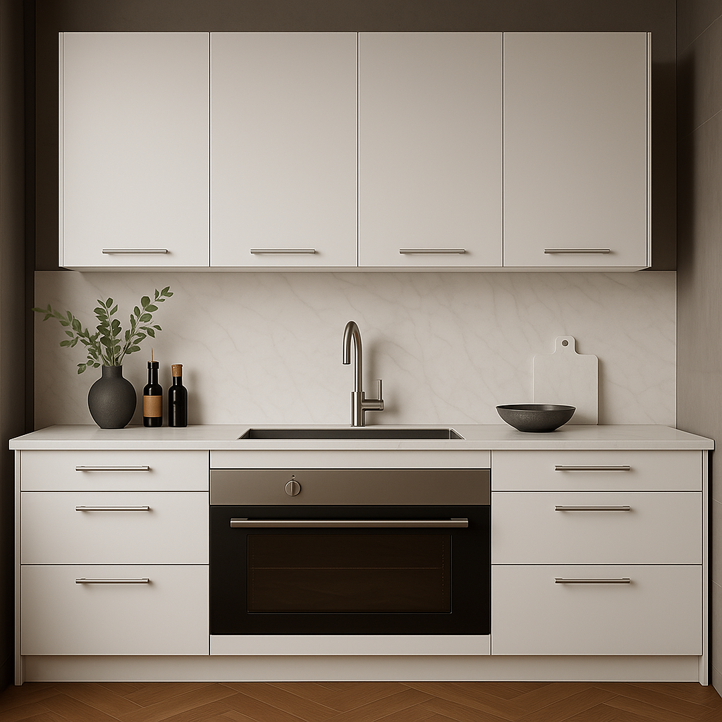 Aoibox Wall-Mounted Double Kitchen Cabinet, White, Ready-to-Assemble