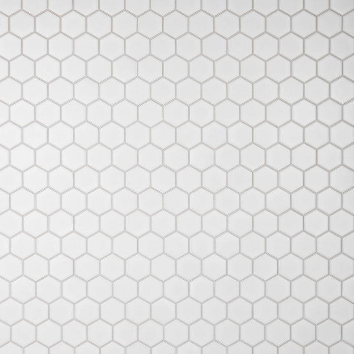 Merola Tile Metro Hex 2 in. Matte White Porcelain Mosaic Tile, 10-1/2 in. x 11 in. x 6 mm Sheet (8.21 sq. ft./Case)
