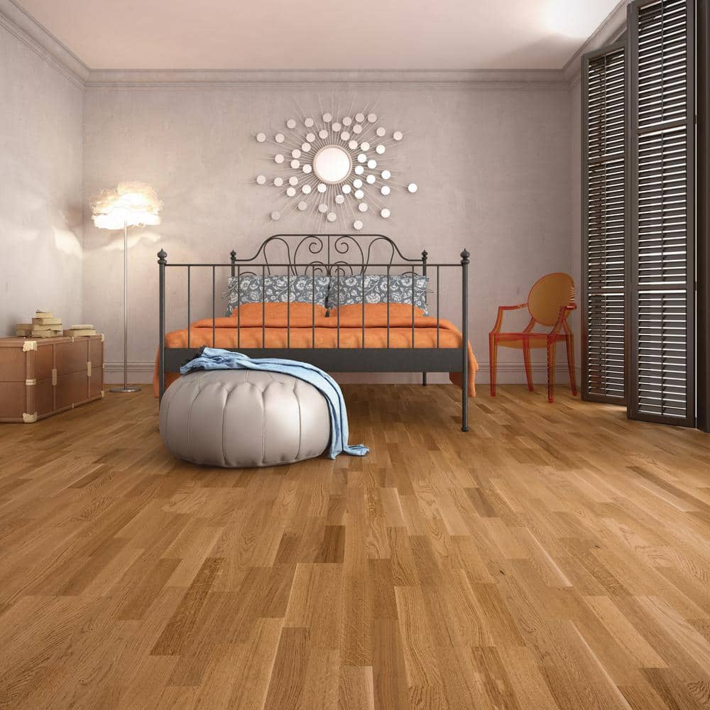 Baltic Wood Amber European Oak 1/2 in. T x 7.2 in. W Click Lock Wire Brushed Engineered Hardwood Flooring (38.6 sq.ft./case)