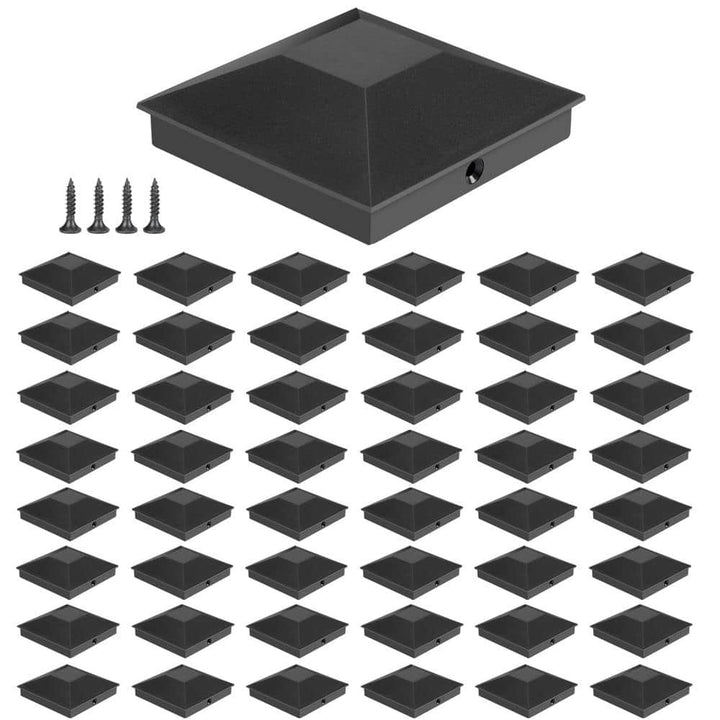 Angel Sar 3.5 in. x 3.5 in. Wood Fence Post Caps, PP Plastic Water-Proof UV-Proof, Keep Post from Cracking and Rotting (48-Pack)