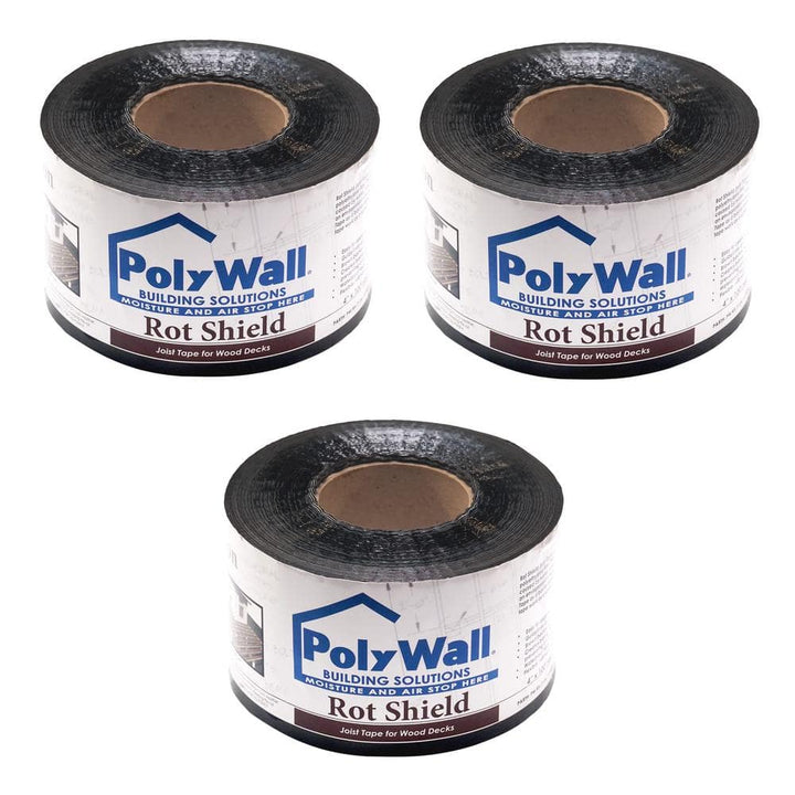 Angel Sar 4 in. x 100 ft. Deck Joist Tape, Weather-Resistant Deck Flashing for Wood Decks Beams Roof (3-Pack)