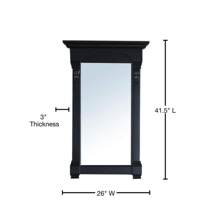 James Martin Vanities Brookfield 26" x 42" Antique Black Bathroom Vanity Mirror
