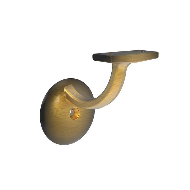 HICKORY HARDWARE Hand Rail Brackets Collection Handrail Bracket 3-3/16 in. Antique Brass Finish (10-Pack)