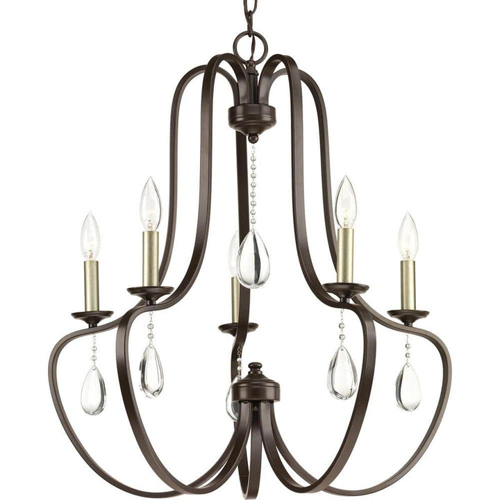Progress Lighting Anjoux Collection 5-Light Antique Bronze Chandelier