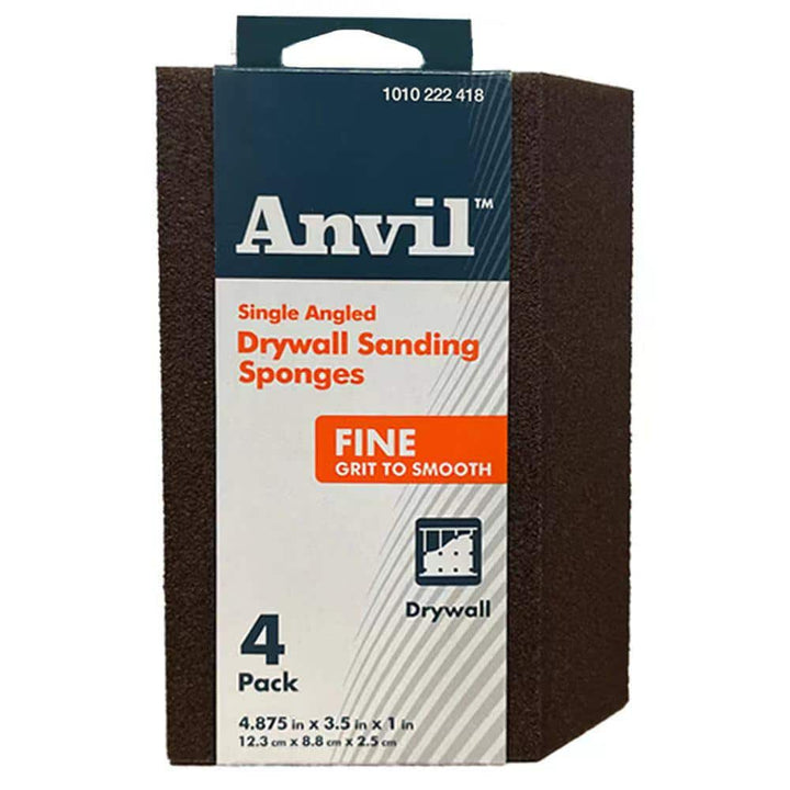 Anvil 3.5 in. x 4.875 in. x 1 in. 150 Grit Fine Drywall Sanding Sponge (4-Pack)