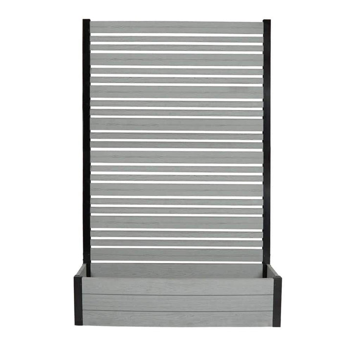 Enclo Privacy Screens Florence 6 ft. x 4 ft. Ash Vinyl Privacy Screen and Planter Box Kit
