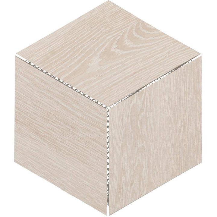 Daltile Emerson Wood Ash White Matte 11-1/2 in. x 11-1/2 in. Glazed Ceramic 3D Cube Mosaic Tile (0.62 sq. ft./Each)