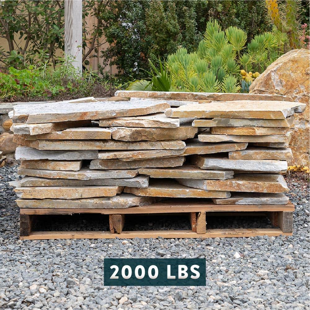 Southwest Boulder & Stone 12 in. x 12 in. x 2 in. 30 sq. ft. Autumn Flame Natural Flagstone for Landscape Gardens and Pathways
