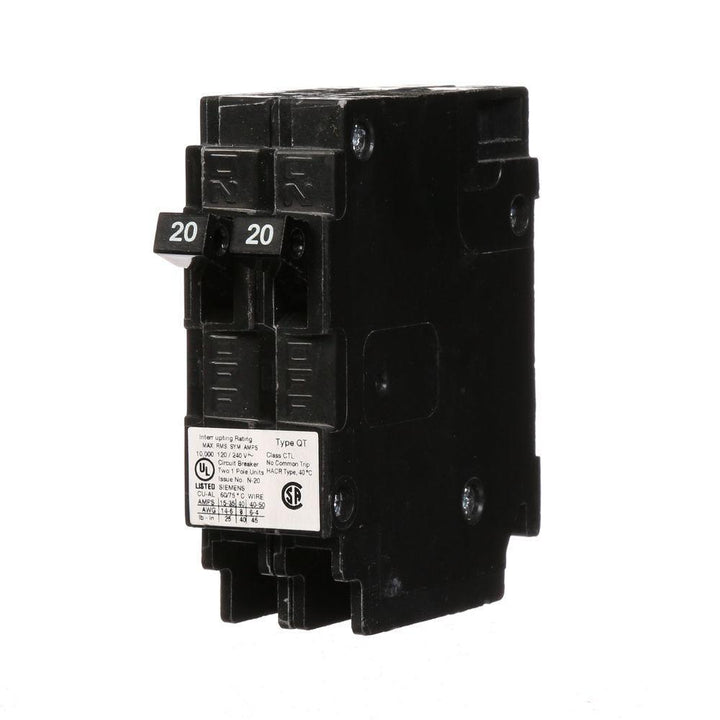 20 Amp Tandem Single Pole Type QT Circuit Breaker