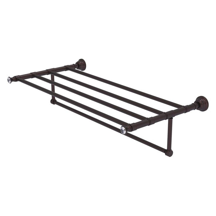Allied Brass Carolina Crystal Collection 36-in Towel Shelf with Integrated Towel Bar in Antique Bronze