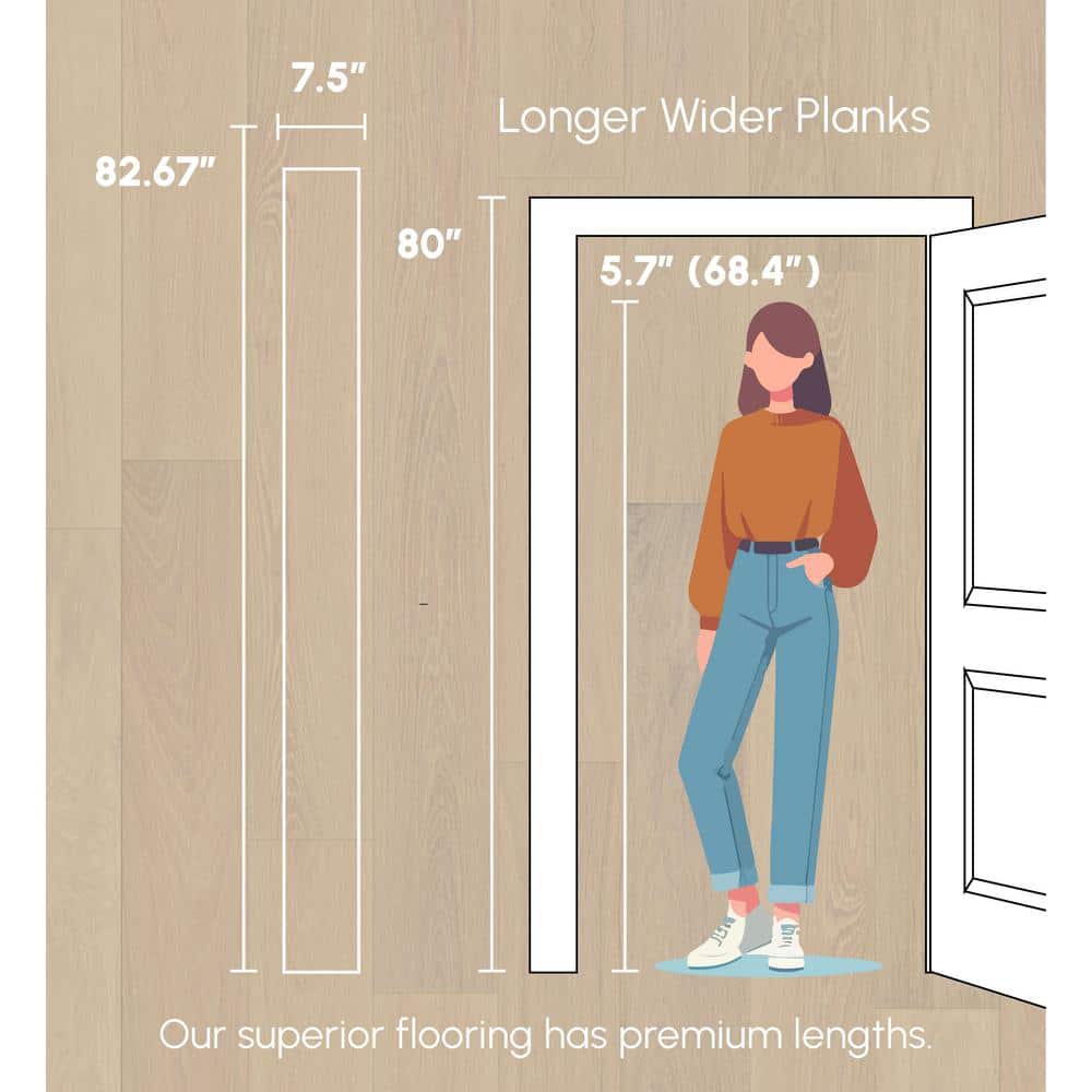 ASPEN FLOORING Bane White Oak 3/8 in. T x 7.5 in. W Tongue and Groove Wire Brushed Engineered Hardwood Flooring (34.36 sqft/case)