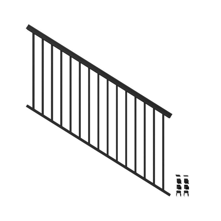 Barrette Outdoor Living VersaRail Classic 6 ft. x 36 in. Matte Black Aluminum Rail Stair Kit