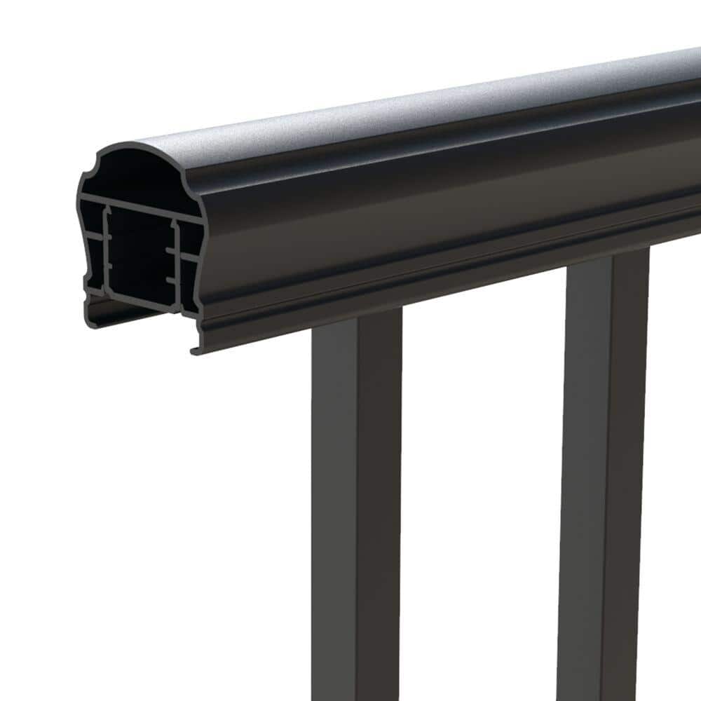 Barrette Outdoor Living VersaRail Cambridge 8 ft. x 36 in. Matte Black Aluminum Decorative Rail Stair Kit