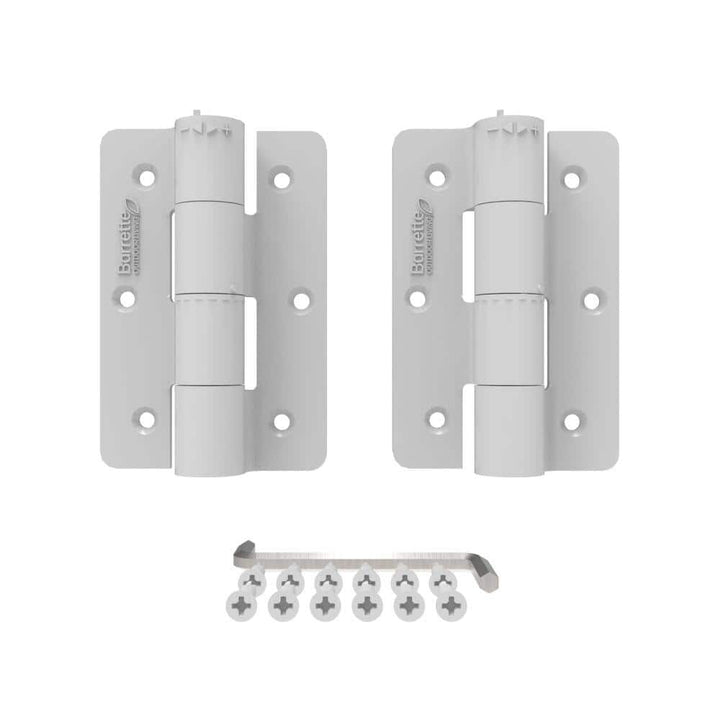 Barrette Outdoor Living 3.125 in. x 4.875 in. Aluminum White Standard Butterfly Hinge (2-Pack)