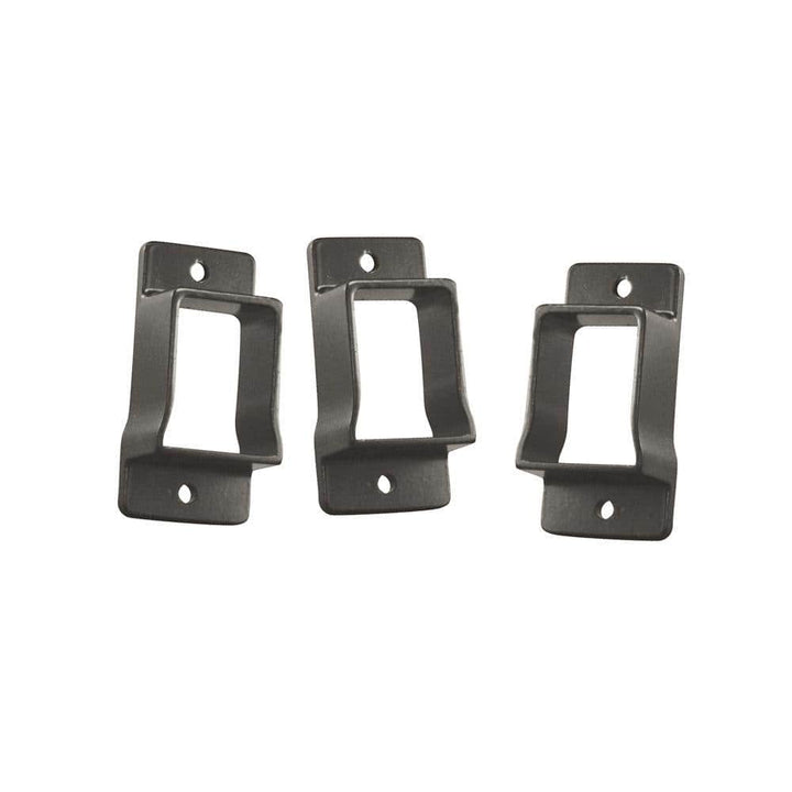 Barrette Outdoor Living 3/4 in. x 2 in. x 2 in. Heavy-Duty Pewter Aluminum Wall Mount Fence Bracket Kit (3-Pack)
