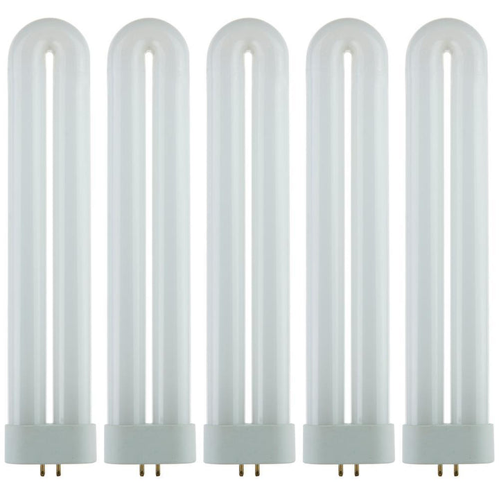 9 in. 18-Watt U-Bent T6 FUL 4-Pin GX10Q CFL Fluorescent Tube Light Bulb, Black Light (5-Pack) - Super Arbor