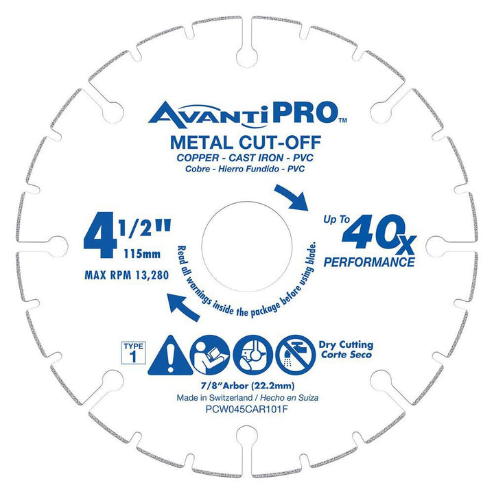 AvantiPRO 4-1/2 in. Carbide Wheel Metal Cutting - Super Arbor