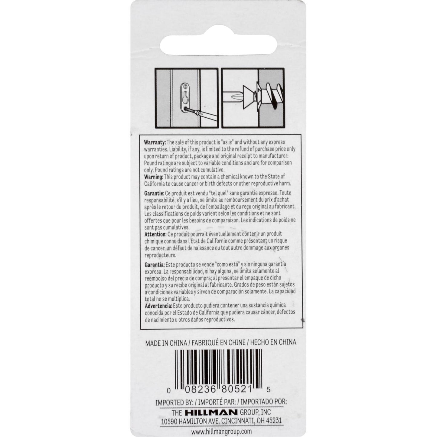 Hillman AnchorWire Steel-Plated Keyhole Picture Hanger, 20 lb Capacity, 2 Pack