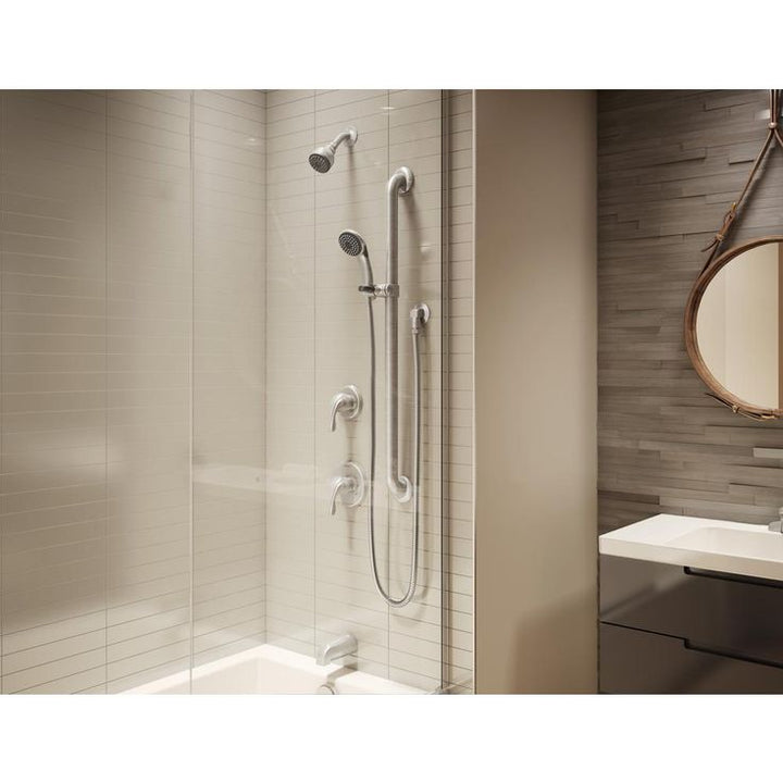 Origins 2-Handle 1-Spray Dual Showerhead and Handheld Showerhead in Satin Nickel (Valve Included)