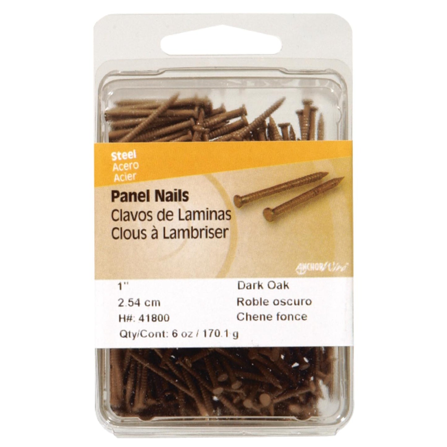 Hillman Anchor Wire 1 in. Dark Oak Panel Nails, Steel, Flat Head, 6 oz