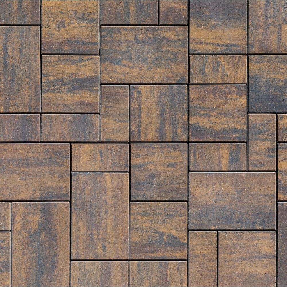 interlock Reno 14.75in.x 9.875 in.x 2.375 in. Rectangle Beechwood Face Mix Concrete Paver Pallet (114-pieces/70.5 sq. sf./Pallet)