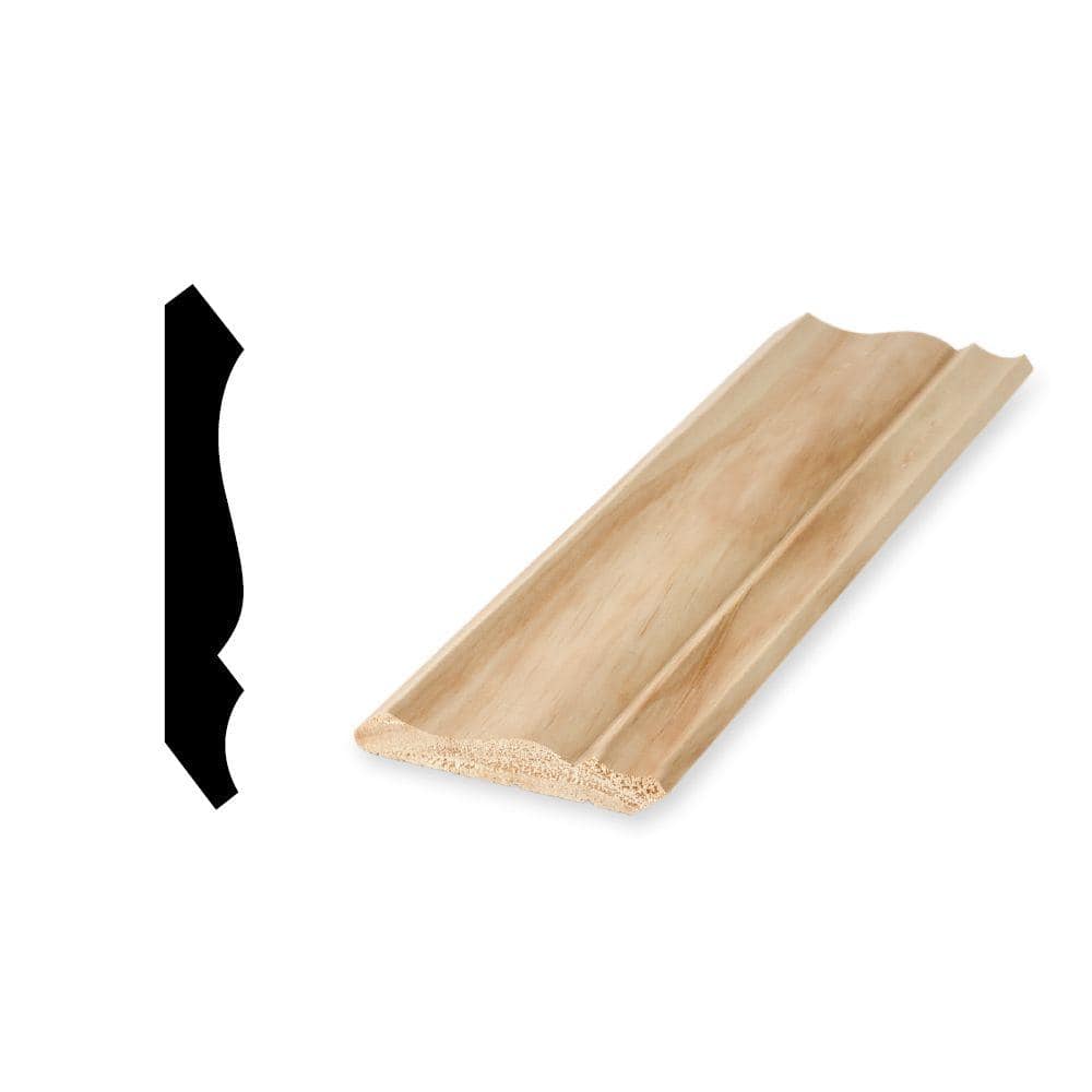 Woodgrain Millwork LWM 49 9/16 in. x 3-5/8 in. x 96 in. Solid Pine Crown Moulding