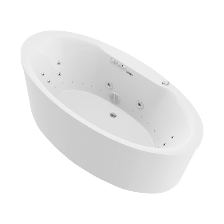 ANZZI Heidi 68 in. Acrylic Flatbottom Whirlpool and Air Freestanding Bathtub in White