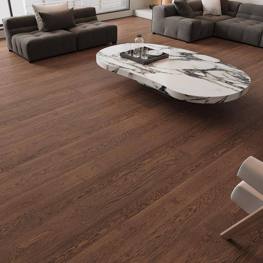 Selkirk Bixby Creek Brown Oak 3/8 in. T x 6-1/2 in. W Tongue & Groove W Brushed Engineered Hardwood Flooring (31.97 sq.ft./case)