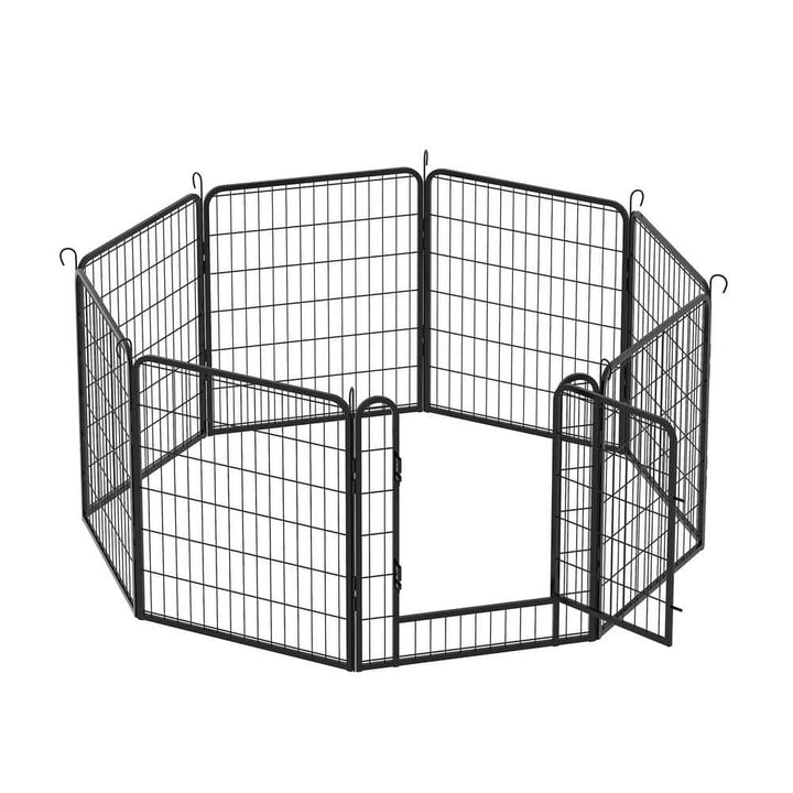 GOGEXX 54 in. L x 54 in. W x 32 in. H 8 Panels Metal Pet Playpen with Door Dog Fence Playground Puppy Guard For Outdoor