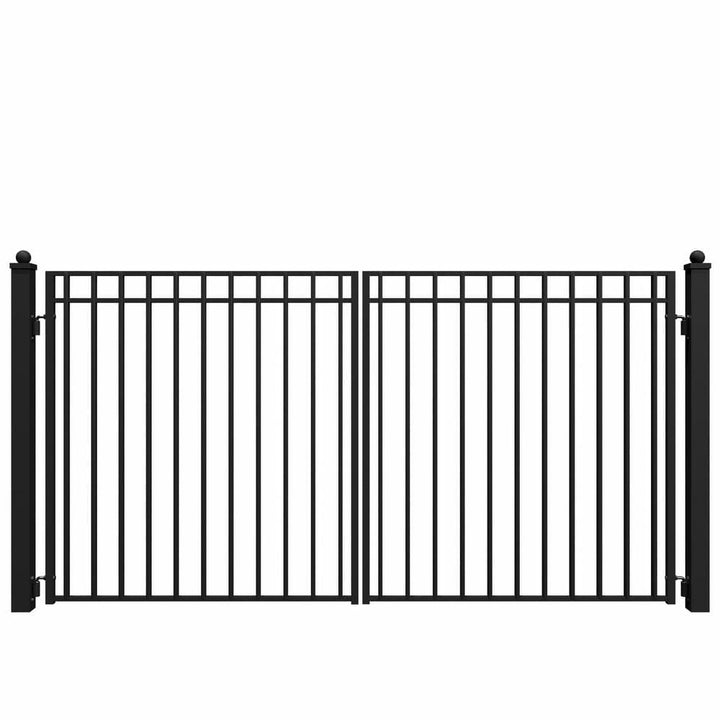 ALEKO Madrid Style 12 ft. x 6 ft. Black Steel Dual Swing Driveway Fence Gate