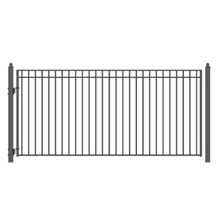 ALEKO Madrid Style 14 ft. x 6 ft. Black Steel Single Swing Driveway Fence Gate