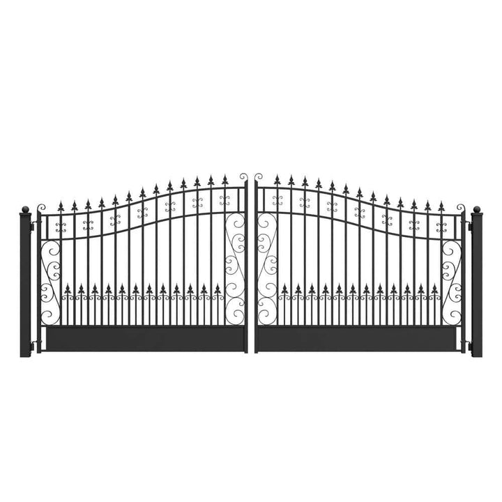 ALEKO Venice Style 16 ft. x 6 ft. Black Steel Dual Driveway Fence Gate