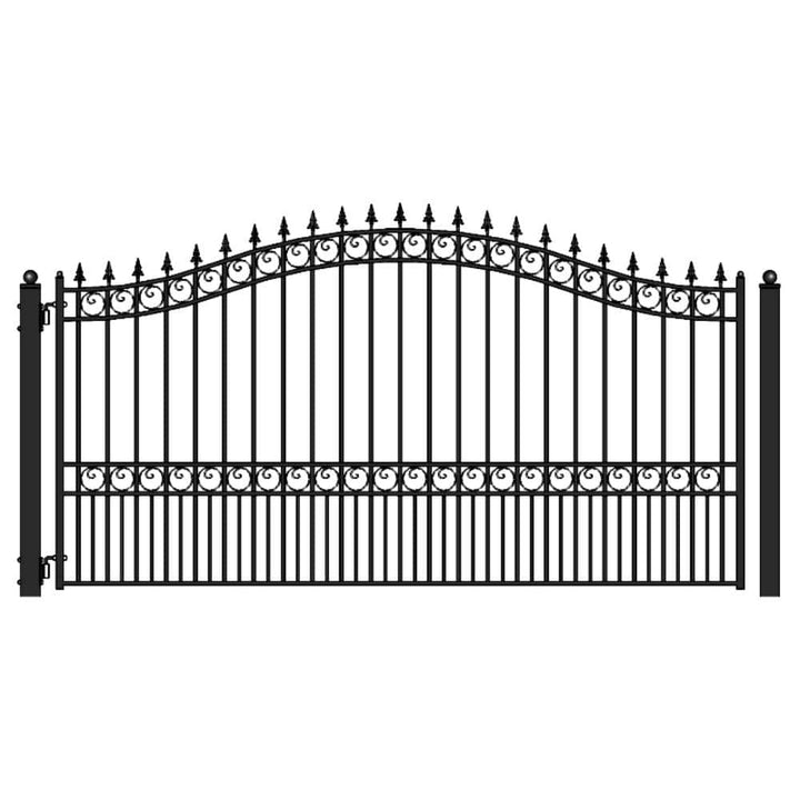 ALEKO London Style 18 ft. x 6 ft. Black Steel Single Swing Driveway Fence Gate