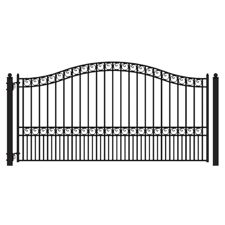 ALEKO Paris Style 18 ft. x 6 ft. Black Steel Single Swing Driveway Fence Gate
