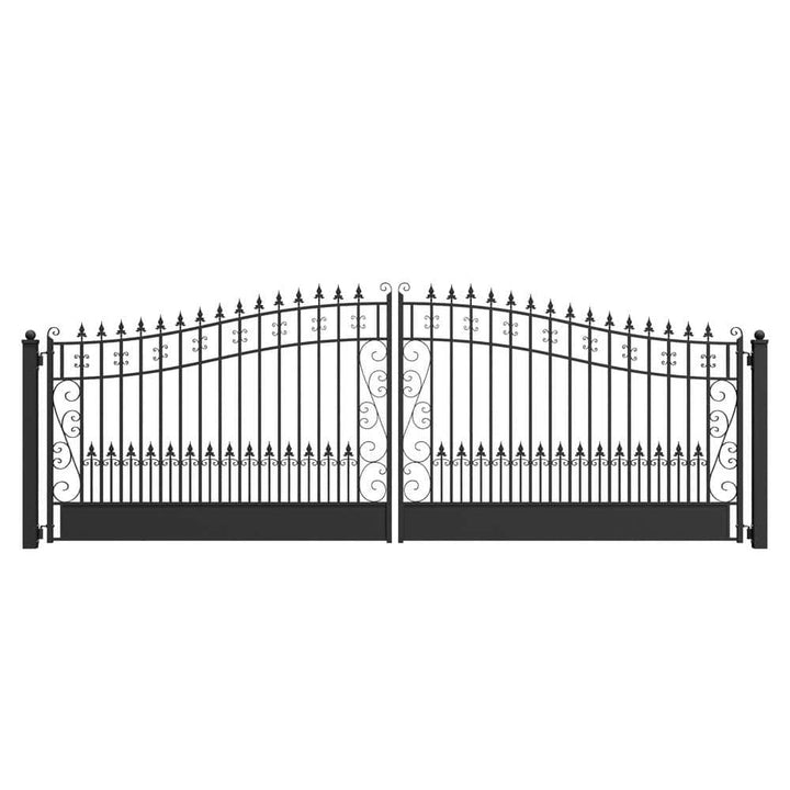 ALEKO Venice Style 18 ft. x 6 ft. Black Steel Dual Driveway Fence Gate