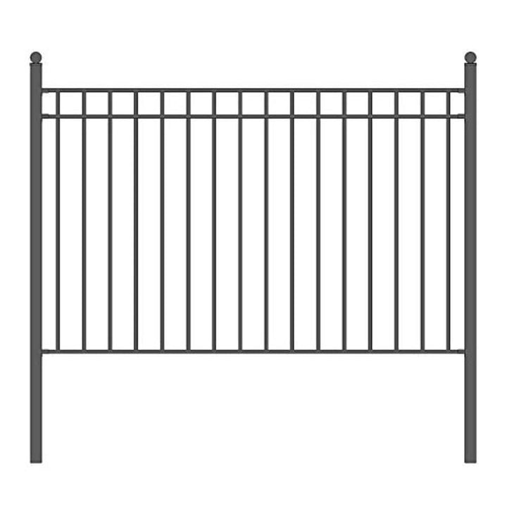 ALEKO Madrid 5 ft. x 8 ft. Black Iron Fence Panel