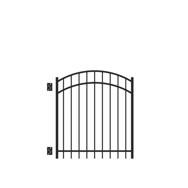 Barrette Outdoor Living Natural Reflections Standard-Duty 4 ft. W x 4 ft. H Black Aluminum Arched Pre-Assembled Fence Gate