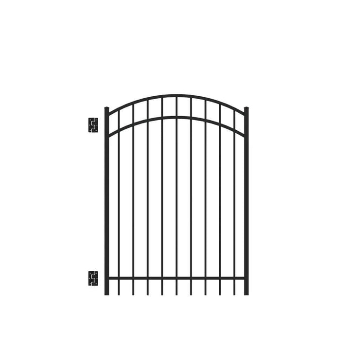Barrette Outdoor Living Natural Reflections 4 ft. W x 5 ft. H Black Standard-Duty Aluminum Arched Pre-Assembled Fence Gate