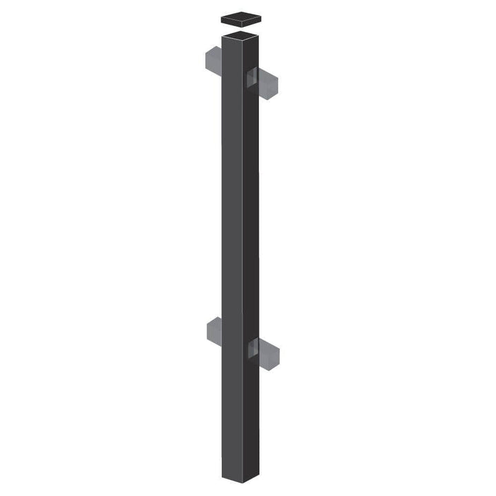 Barrette Outdoor Living 2 in. x 2 in. x 5-7/8 ft. Black Aluminum Fence Line Post