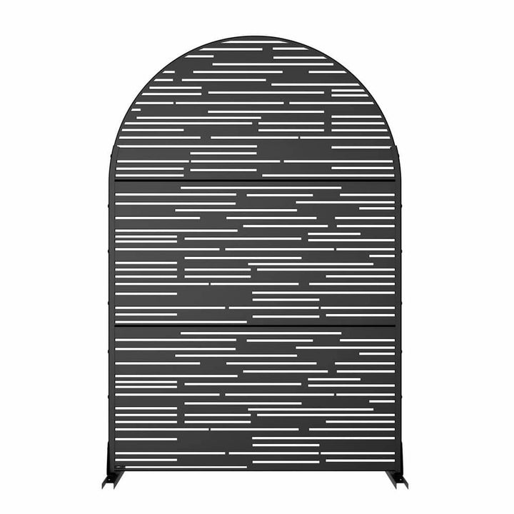 cadeninc 3.92 ft. x 6 ft. Arched Metal Privacy Screen, Black