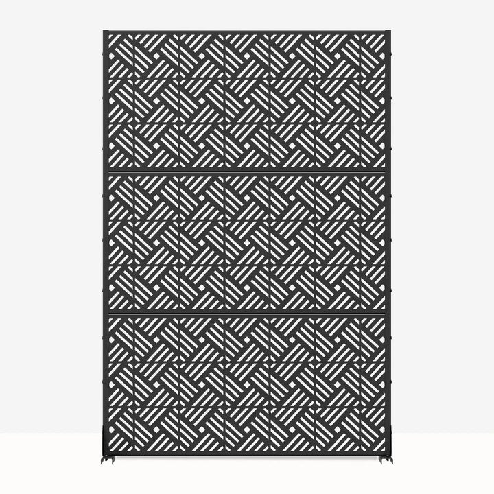 Cadeninc 3.92 ft x 6 ft Black Metal Privacy Screen Fence Panels