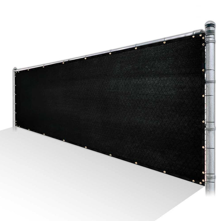 COLOURTREE 8 ft. x 50 ft. Black Privacy Fence Screen Mesh Fabric Cover Windscreen with Reinforced Grommets for Garden Fence