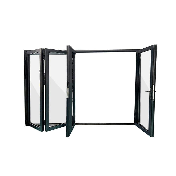 Eris 120 in. x 80 in. Right Swing/Outswing Black Aluminum Folding Patio door(1L3R)