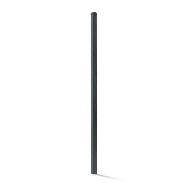 Fencer Wire 2 in. x 2 in. x 6 ft. Steel Flat Top Blank Metal Fence Post with Post Cap (1-Pack)