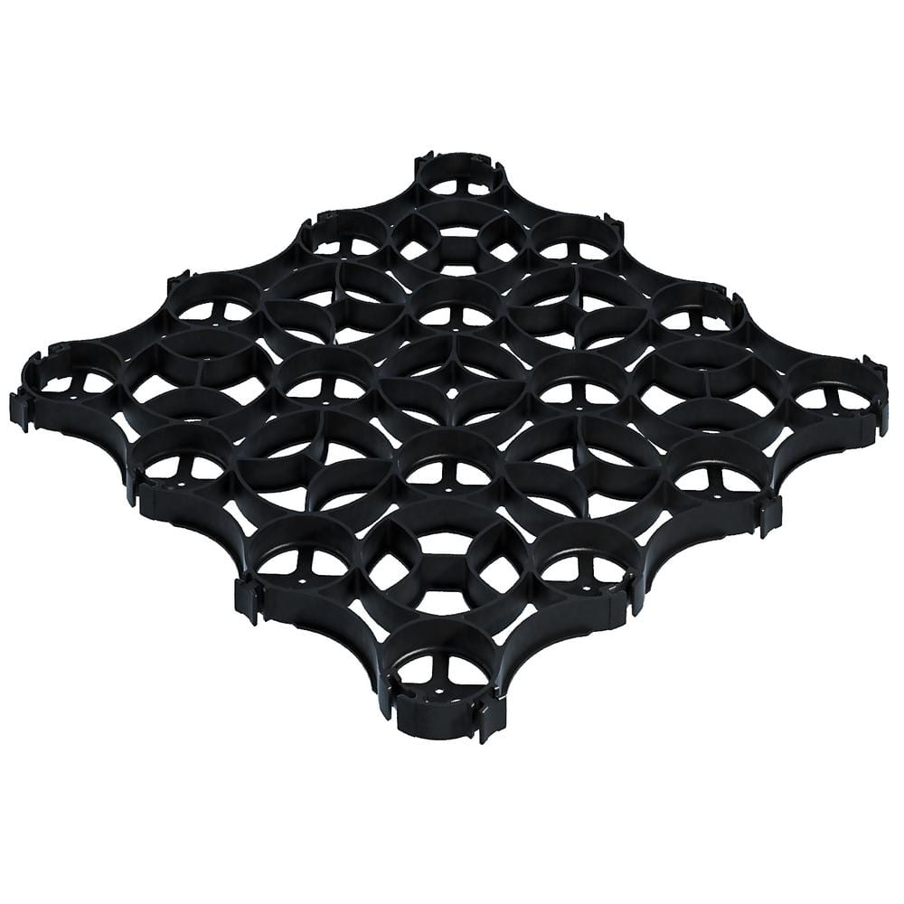 GRAVALOCK PERMEABLE PAVER 22 in. x 22 in. x 1 in. Black Slim Grid Plastic Pavers (12-Pavers/40.5 sq. ft.)