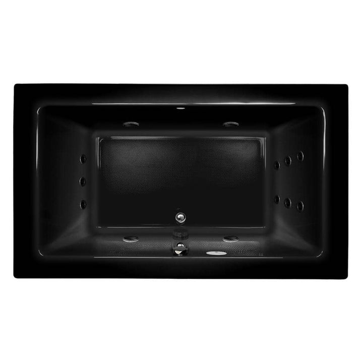 SIA 72 in. x 42 in. Acrylic Right-Hand Drain Rectangular Drop-In Whirlpool Bathtub in Black