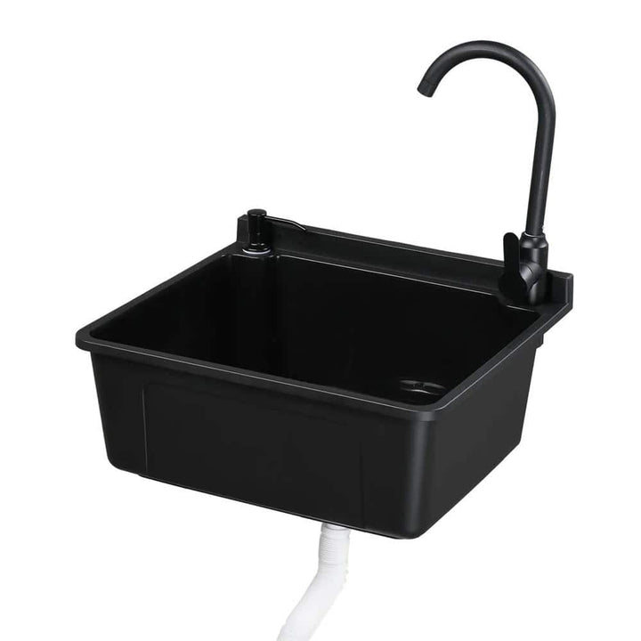 Karl home 17.5 in. D x 20.3 in. W Wall Mount Laundry/Utility Sink in Black with Faucet