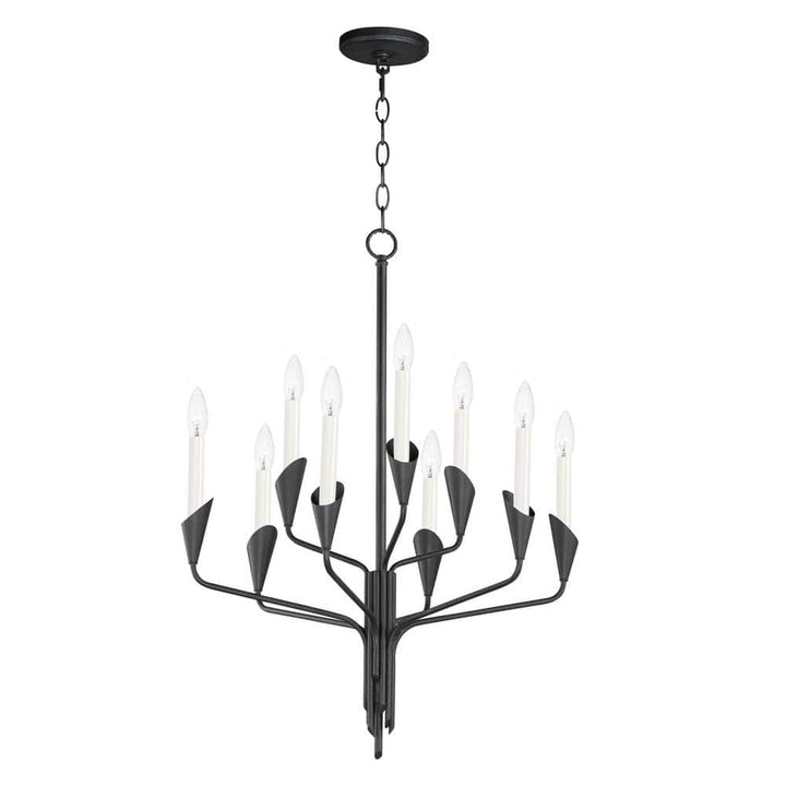 Maxim Lighting Calyx 9-Light Black Chandelier, Steel, 104.75 in Max Hanging Length