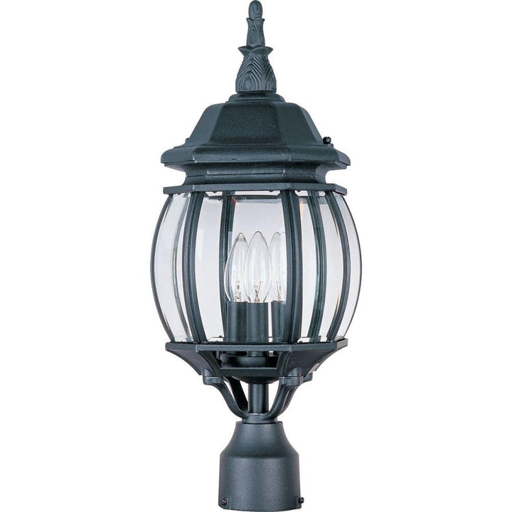 Maxim Lighting Crown Hill 3-Light Black Outdoor Pole/Post Mount, 21 in. H x 8 in. W